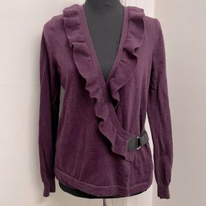 Gorgeous Merino Wool Wrap Ruffle Sweater